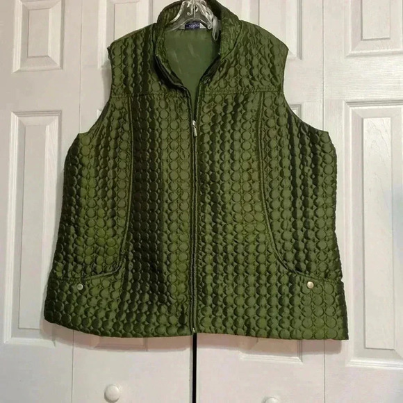 Great Northwest Indigo womans plus quilted puffy vest coat jacket - Picture 1 of 10